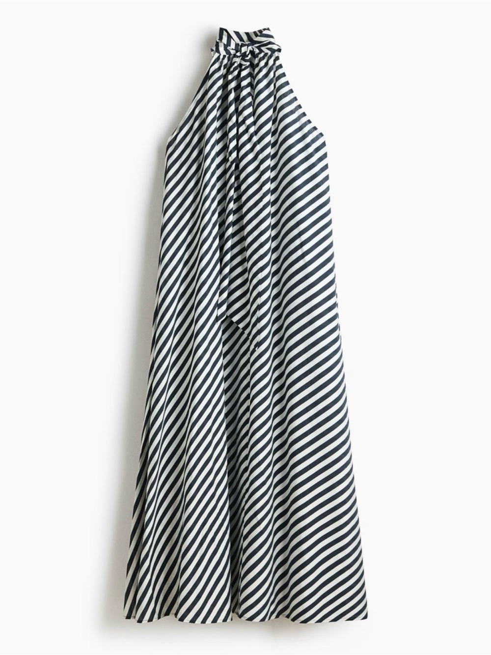 Navy & White Striped Halter Maxi Dress - Women